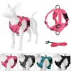 Adjustable Pet Dog Harness Leash Set For Small Medium Dogs Cats Hiking Puppy Chest Strap Solid Reflective Leash Bulldog Supplies