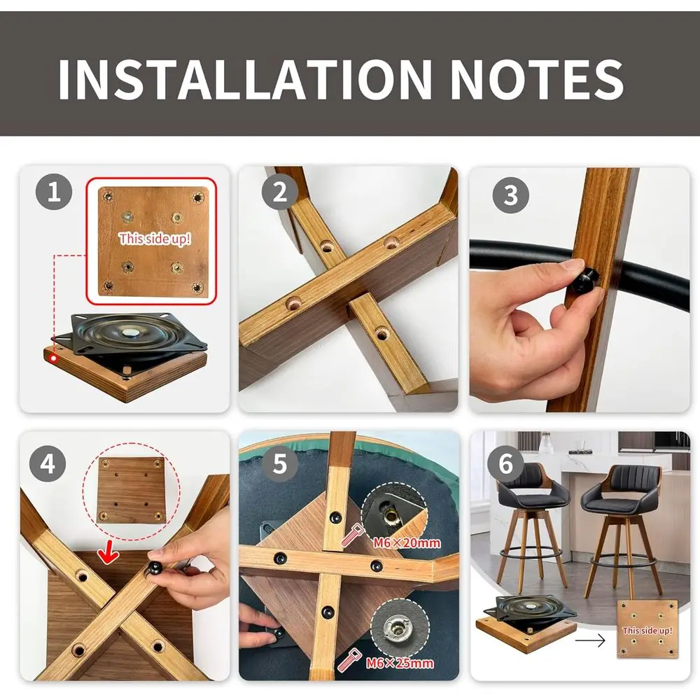 Arvello Walnut Swivel Bar Stool dimensions