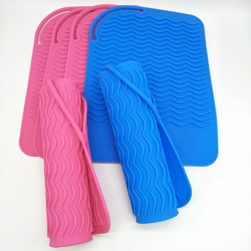 Heat Resistant Silicone Mat Hair Professional Styling Tool Anti-heat Mats  Bag For Hair Straightener Curling