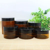 1pcs 100/150/200/250ml Empty Makeup Jar Pot Amber Brown Cosmetic Face Cream Bottles Lip Balm Sample Container Jar Pot Makeup