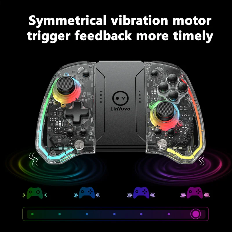 

LinYuvo KS40 Joypad For Switch Transparent Automatic wake-up With somatosensory 6axis Compatible For Switch/OLED Joypad