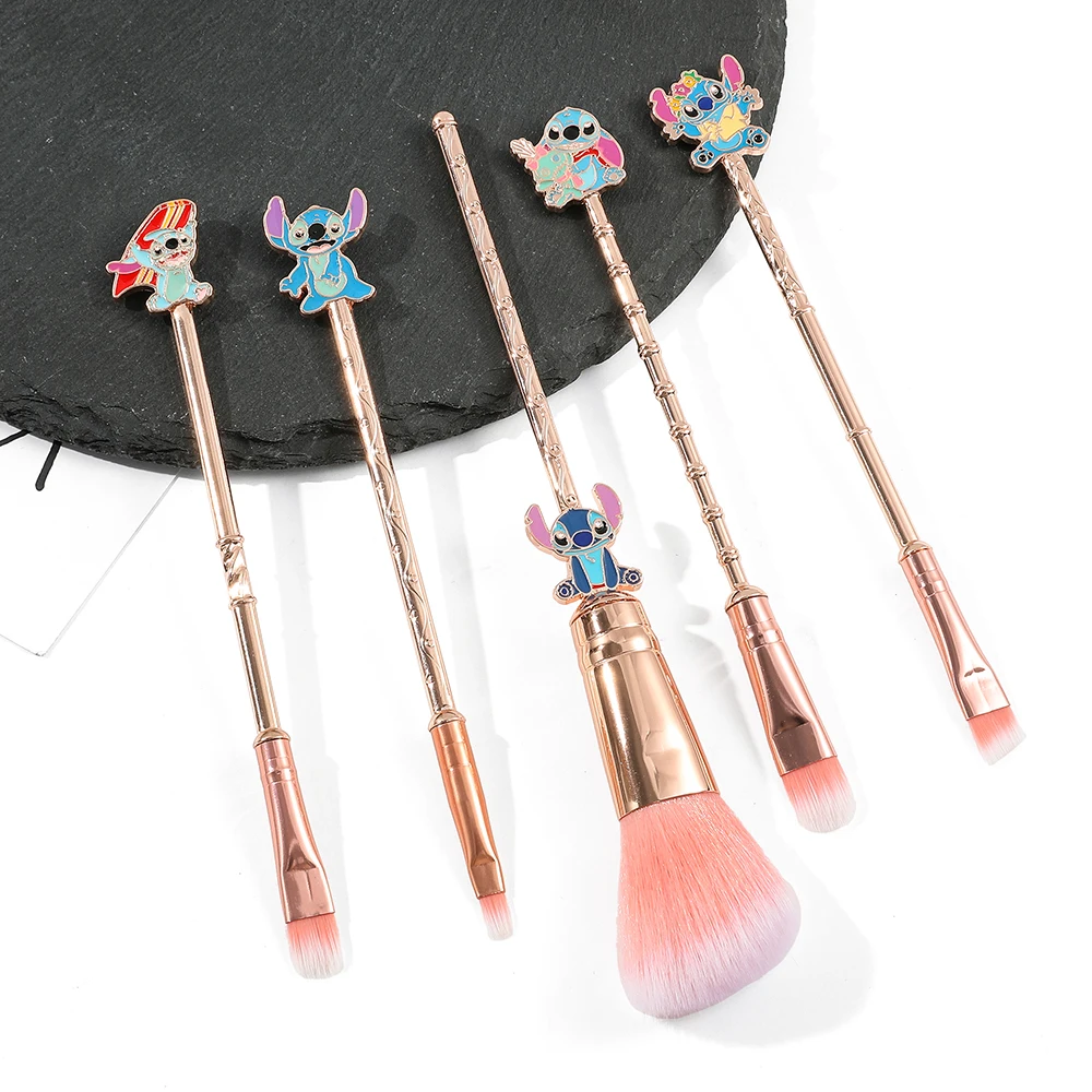 5PCS Cartoon Lilo&Stitch Make up Brushes Cosmetics Eyebrow Set Makeup Tool  Brush
