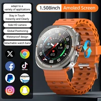 New 4G Full Netcom Smart Watches Android 10.0 Smartwatch With Rotary Camera 1.508'' Amoled Larger Screen For Samsung Watch Ultra 1