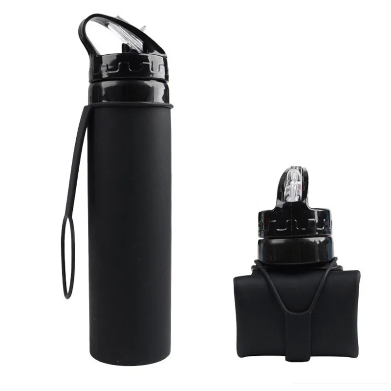 Outdoor Sports Water Bottle Silicone Portable Folding Water Cup Sports Mountaineering Water Cup Anti Drop Water Bottle