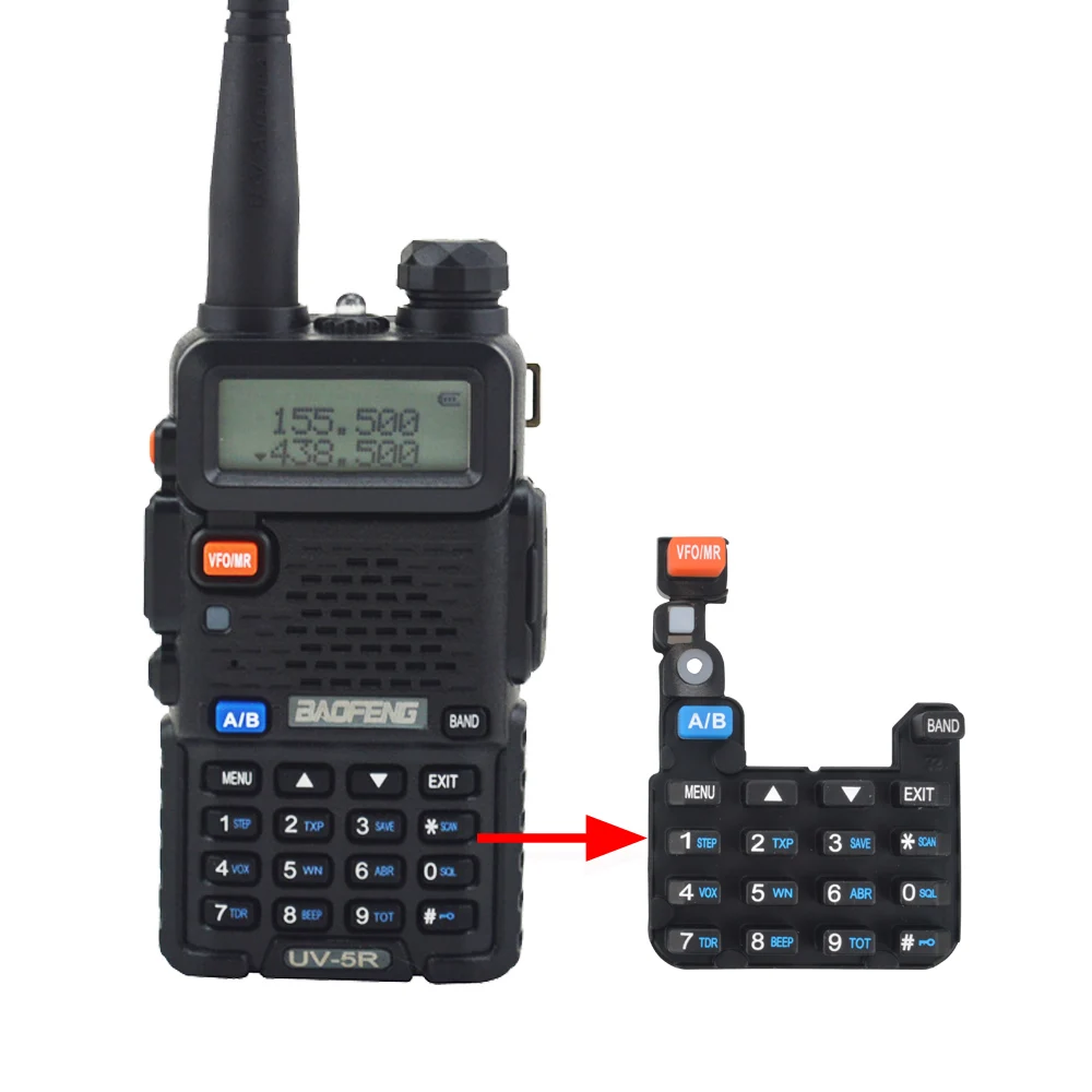 reparación walkie-talkie de UV-5R, teclado de goma para la serie Baofeng UV-5R, Radio bidireccional portátil - AliExpress