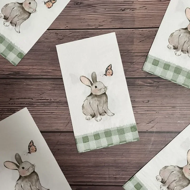 Easter Bunny Printed Napkins Butterfly Bone Bart Paper Birthday Party Decorations Disposable Colorful Decorative Printed Napkin