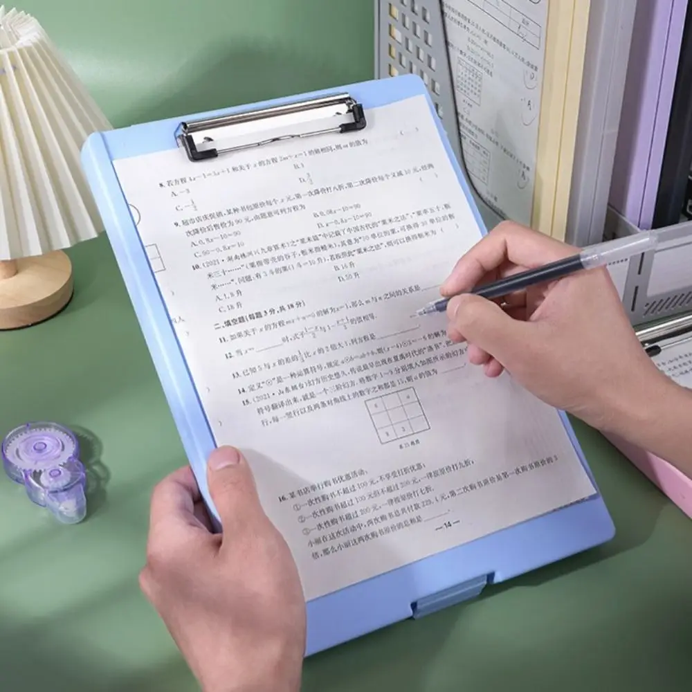 대용량 방수 파일 클립 보드 박스 케이스, 플라스틱 A4 파일 폴더 학교, 6 색