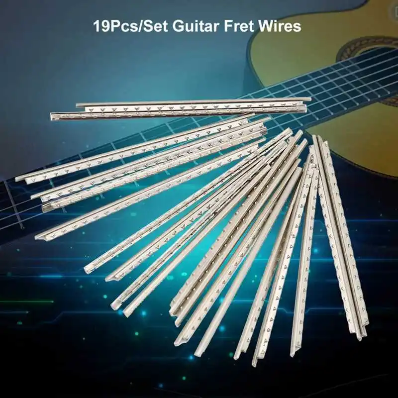 19Pcs/set 2.0mm Durable Guitar Fret Wire Set Silver White Copper Brass