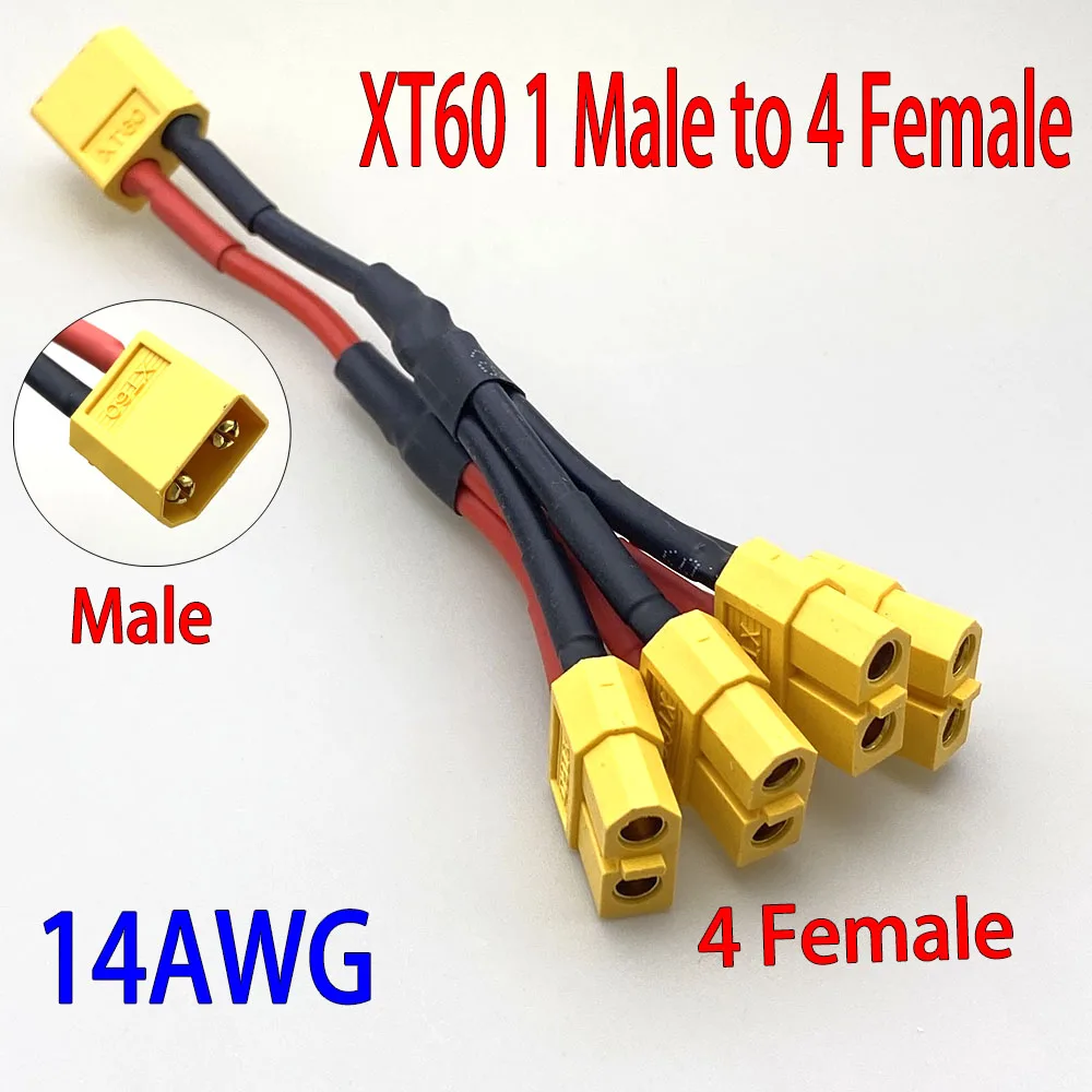 Adaptateur XT60 Mâle Vers XT60 Femelle – Lot De 2 – Or Plaqué – Plug & Play – Pour Batteries Lipo RC Drone