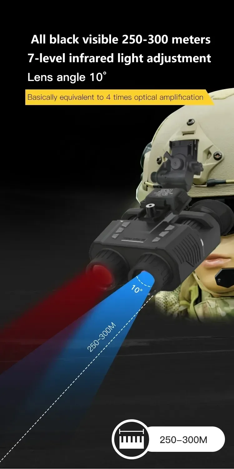 NV8000 3D Helmet Mounted Night Vision Goggles 8X Zoom Night Vision Tactical Bino