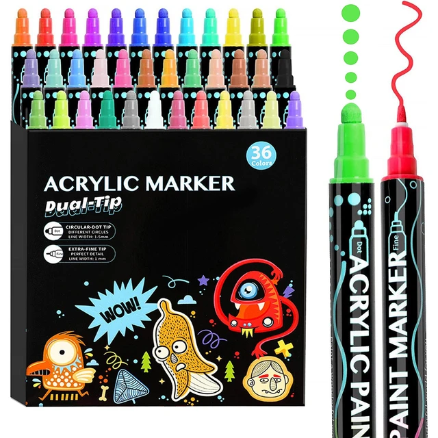 Extra Fine Tip Acrylic Paint Pens  Acrylic Marker Set Paint Markers -  12/24colors - Aliexpress