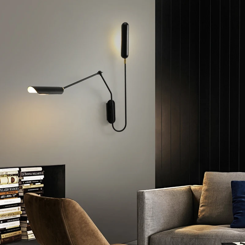 Moderne Zwarte Minimalistische Wandlamp Verstelbare Lange Lamp Voor Slaapkamer Lezen Bedlampjes Muur Decor Verlichting AliExpress