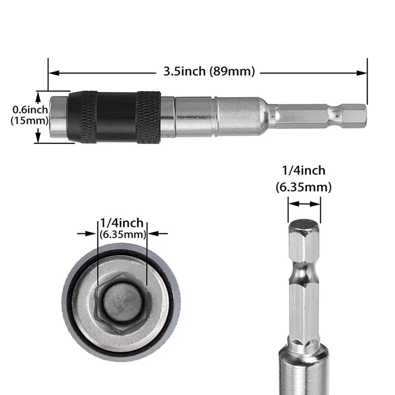 1/4 "Hex Magnetic Ring Screwdriver Bits Drill Hand Tools Drill Bit Extension Rod Quick Change Holder Drive Guide Screw Tip
