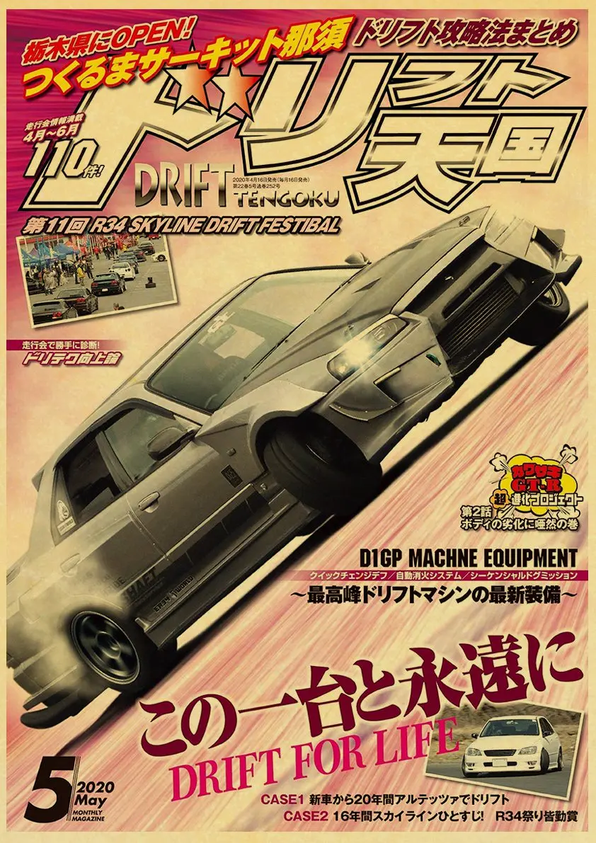 thumbnail image 1 of Póster de carreras retro de coches JDM de Japón de los años 90, impresiones en lienzo, carteles para decoración del hogar, sala de estar, dormitorio, pintura de pared sin marco, 1 of 5