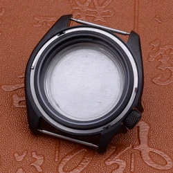 41mm Black Silver Waterproof Men's Watch Case with Crown at 3.8 (Case and case back)