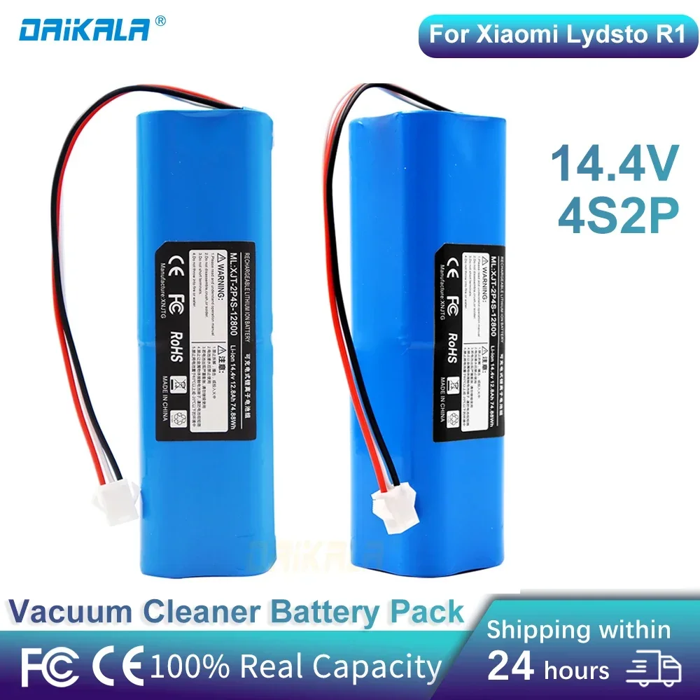 

14.4V 12800mAh Robotic Vacuum Cleaner Replacement Battery For Xiaomi Roborock S55 S60 S65 S50 S51 S5 MAX S6 Parts