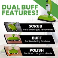 Dual Buff Steam Mop, 8 in 1 Handheld Steam Cleaner For Kitchen Tile Floors,Grout Cleaner, Upholstery Cleaner and Carpets, 2