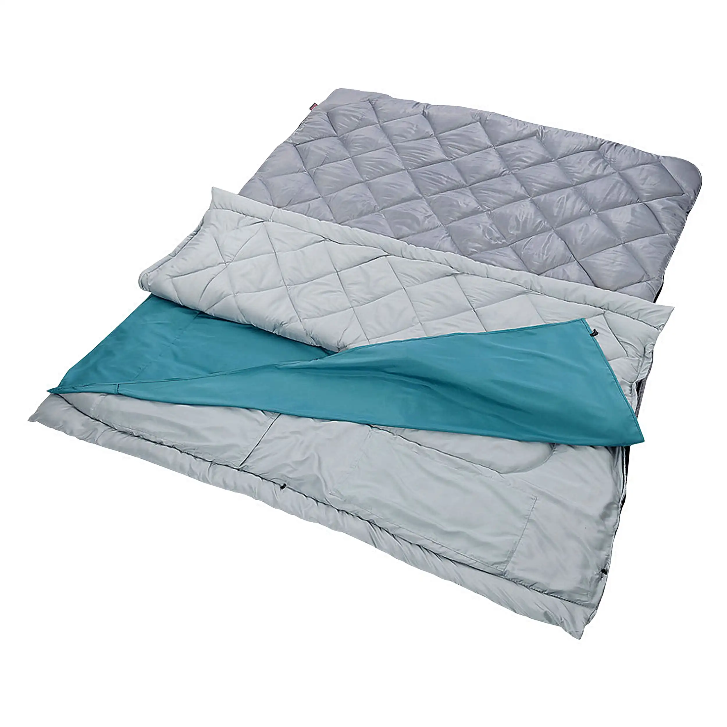 

Tandem 45°F Adult 2 Person Double Sleeping Bag, Comfortable and Warm, Gray