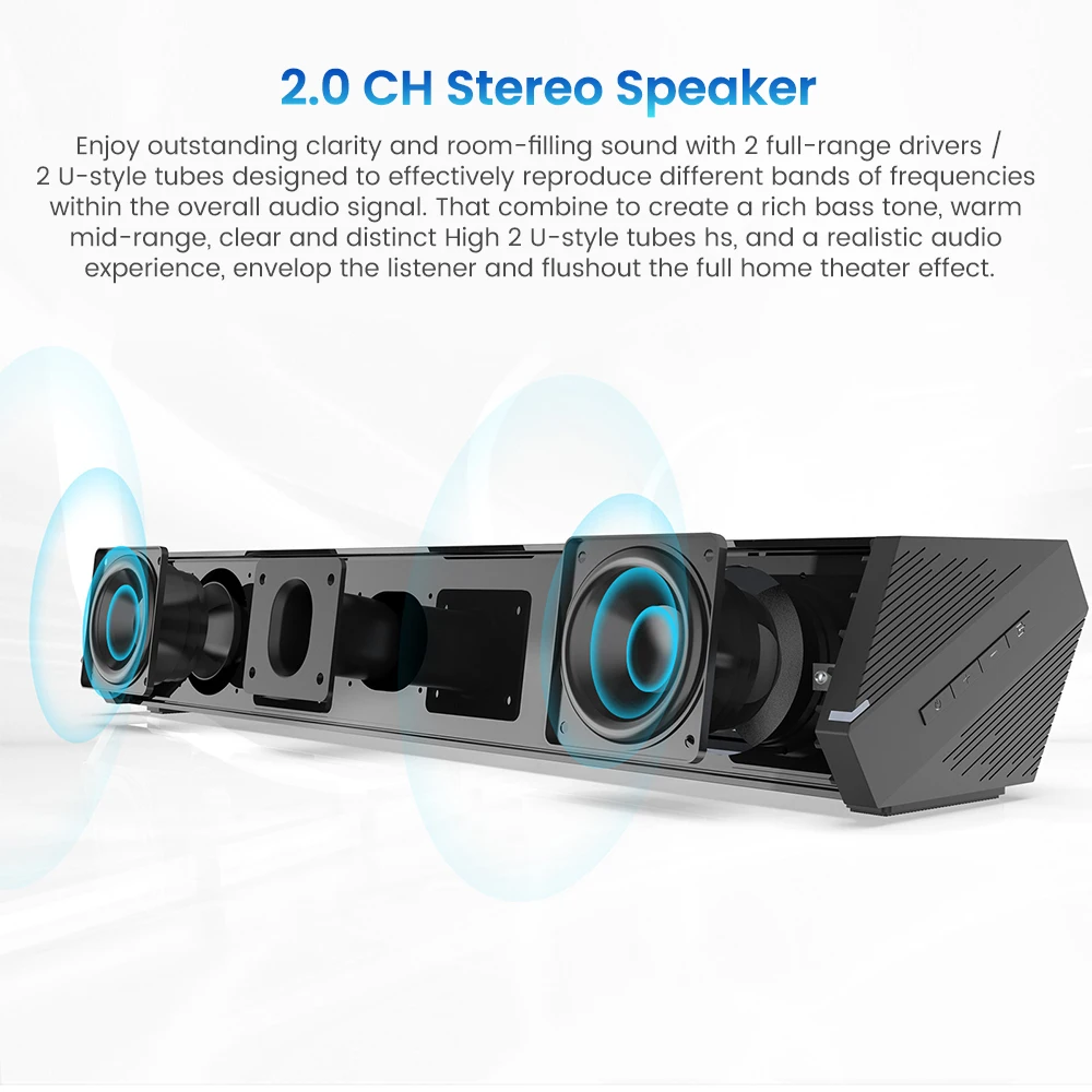 AIYIMA Portable Full Range Audio Speaker Bluetooth Speaker Wireless Soundbar TV Detachable Hifi Stereo Home Theater Soundbar