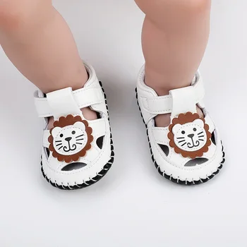 Summer Infant Boy Cartoon Lion Sandals: Comfortable Hollow-out Design, Soft Soled, Anti-slip First Walker Shoes 0-15 Months 6