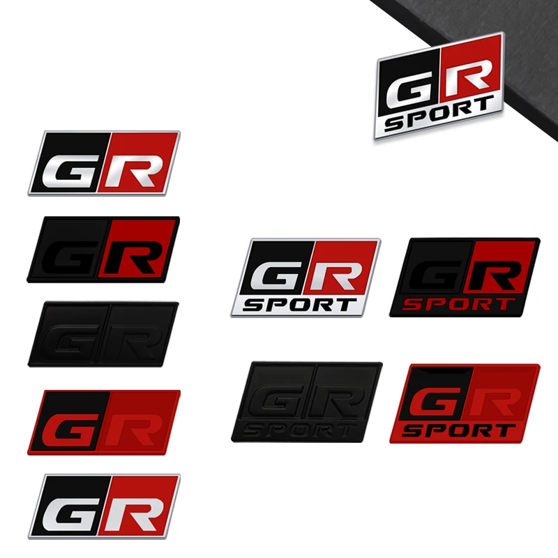 3D GR Emblem Car Styling Sticker Metal LOGO Badge For GR Sport Gazoo Racing Prado Camry Corolla RAV4 C-HR Toyota Body Decoration