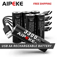 AIPEKE 1.5V AA 3300mWh USB Type-C Rechargeable Lithium Battery for Hunting Camera Remote Control Mouse Smart DoorLock Microphone 1