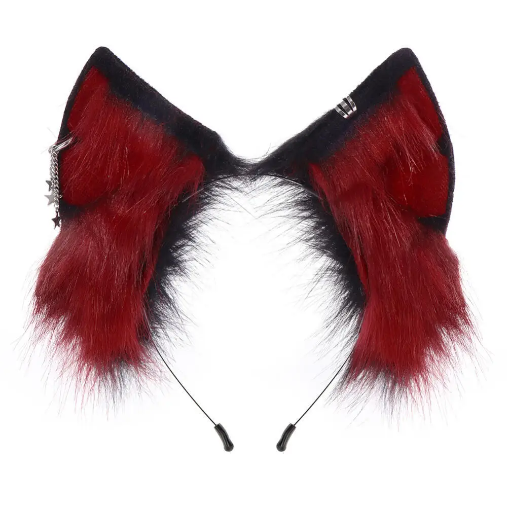 Halloween Cosplay Accessories Animal Furry Ears Headband Plush Realistic Fox Ears Anime Convention Live Stream Cat Headpiece