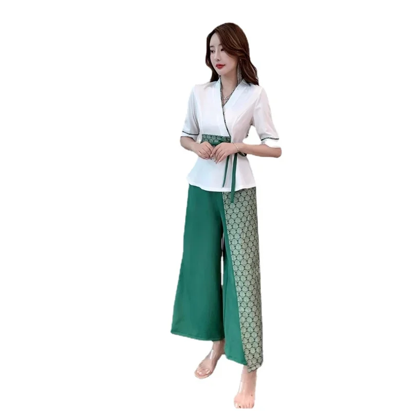 

Spring Summer Thai Spa Massage Uniform Women Beauty Salon Suit Nail Beauty Salon Work Clothes Beautician Workwear