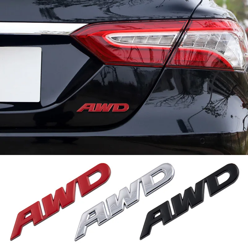 3D Metal AWD Logo Car Trunk Emblem & Fender Badge Decal Sticker