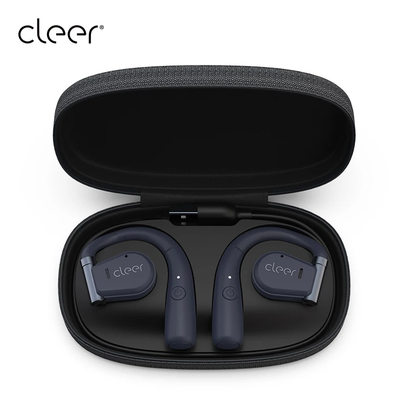 Cleer-Arc 3D 사운드 오픈 이어 후크 진정한 무선 이어 버드, 블루투스 5 헤드폰, 오픈 백 충전 케이스, 핸즈프리 헤드셋