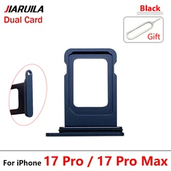 JIARUILA Dual Card SIM Tray Holder Slot with Chip Reader Adapter Replacement (17Pro - 17PM - Black)