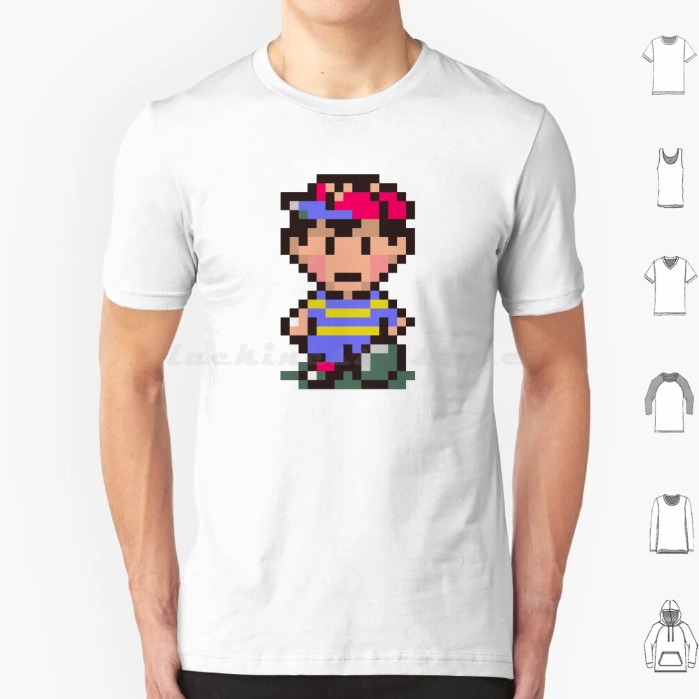 Maglietta Ness Sprite Big Size 100% Cotone Earthbound Ness Mother Snes Mother 2 Lucas Mother 3 Retro Super Smash Bros Game Rpg
