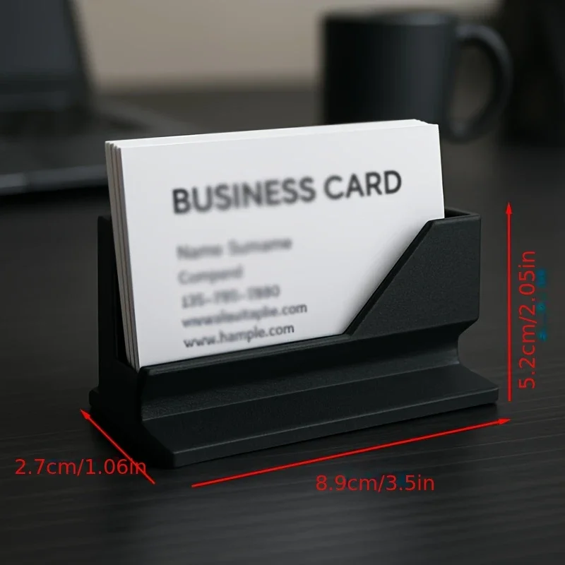 Minimalist Plastic Business Card Holder - Elegant Desktop Organizer