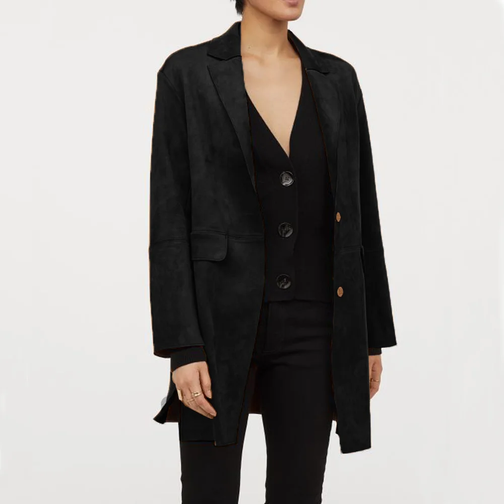 Women's Blazer Suede Single Breasted Elegant Casual Tailor Made to Order Top for Women Blazers Woman Outerwears Coat women jacket suits