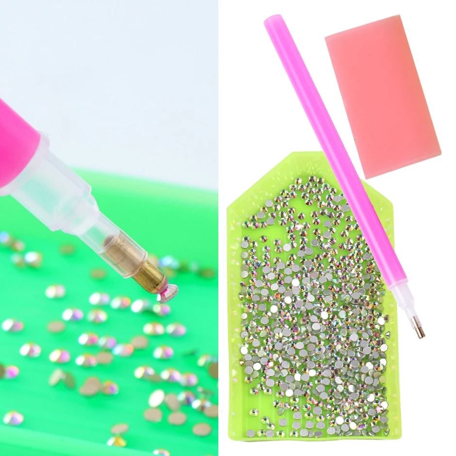 1 Set Rhinestone Point Pen Nail Art Tools AB White Gems Dotting Picker Adhesive Clay Mud Tray Diamond Strass Manicure Kit JI686