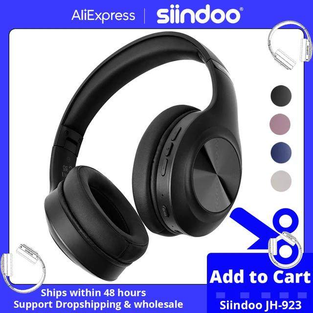 Siindoo JH-923 Wireless Headphones Over Ear,Foldable Bluetooth Headsets,3EQ Sound Modes, Hi-Res Audio with Deep Bass Microphone 1