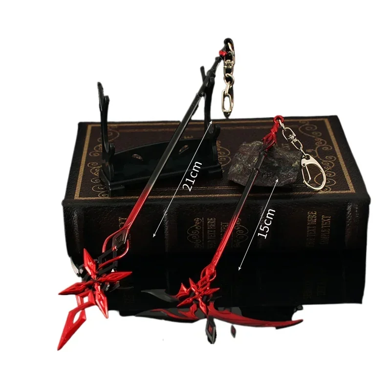 21cm Genshin Impact Sickle Weapon Arlecchino Crimson Moon's Semblance Model Keychain Metal Material Cool Dispaly Toys Gifts Kids 5