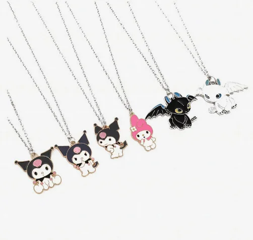 

New Sanrio Cute Cartoon Kuromi Girls' Articles Valentine's Day Necklace Clothing Accessories Kawaii Drop Necklace Holiday Gift