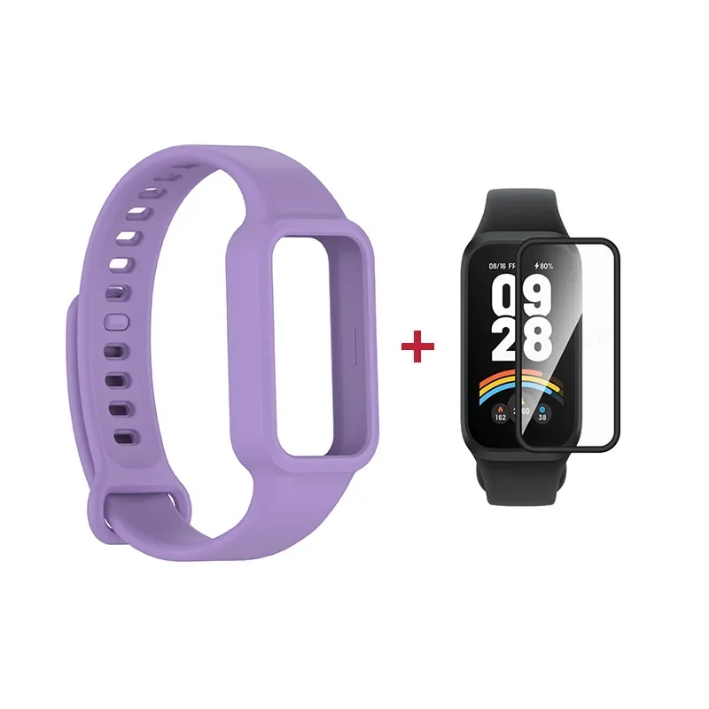 Dual-Pack: Silicone Strap + Full-Cover Screen Protector