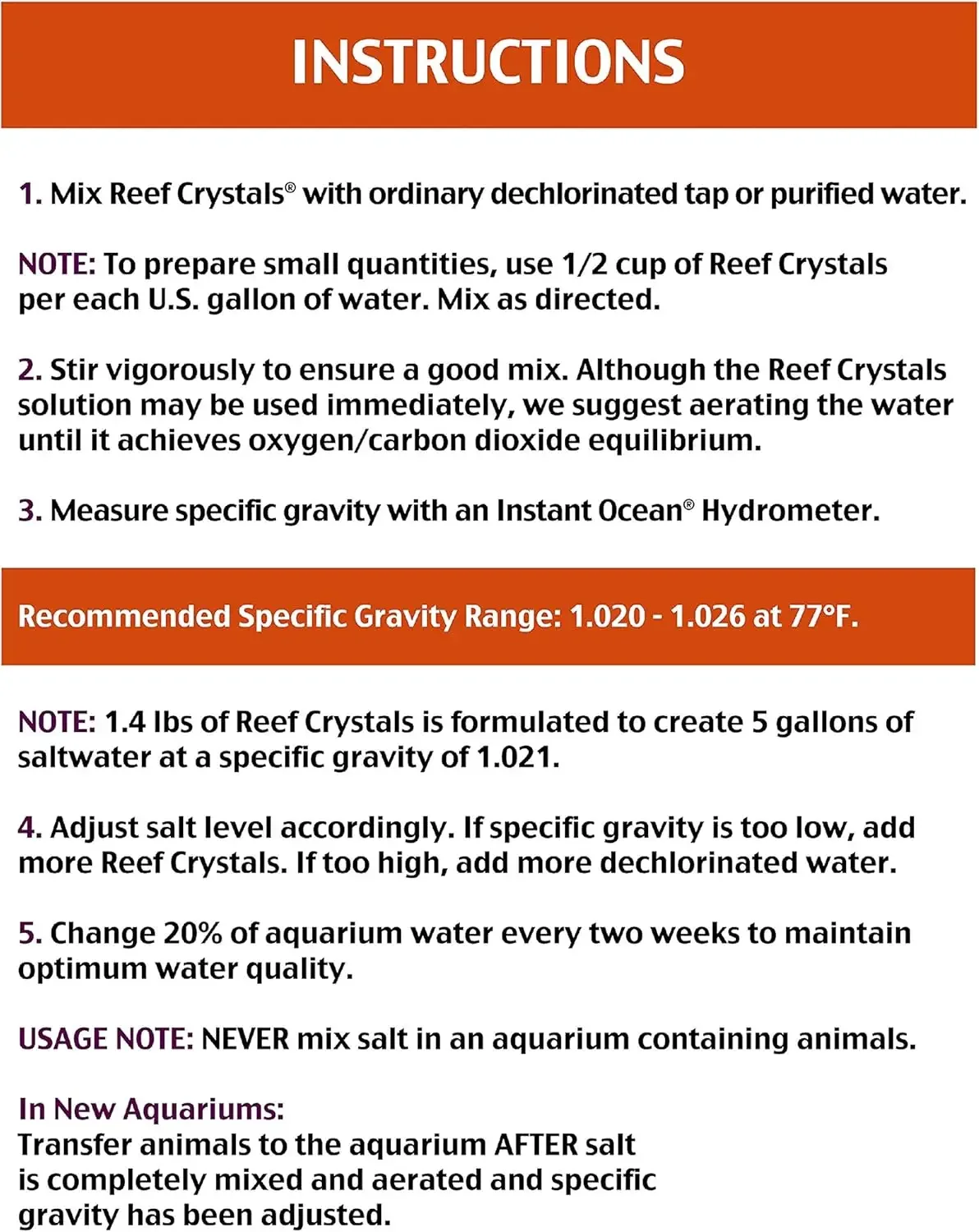 Instant Ocean Reef Crystals Reef Salt, Formulated Specifically for Aquariums