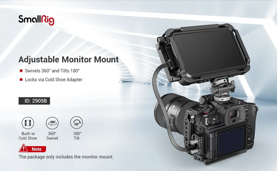 SmallRig drehbare und neigbare Monitorehalterung mit Kaltschuhhalterung, für SmallHD für Atomos Monitor/Bildschirmhalterung 2905B – Detail 1