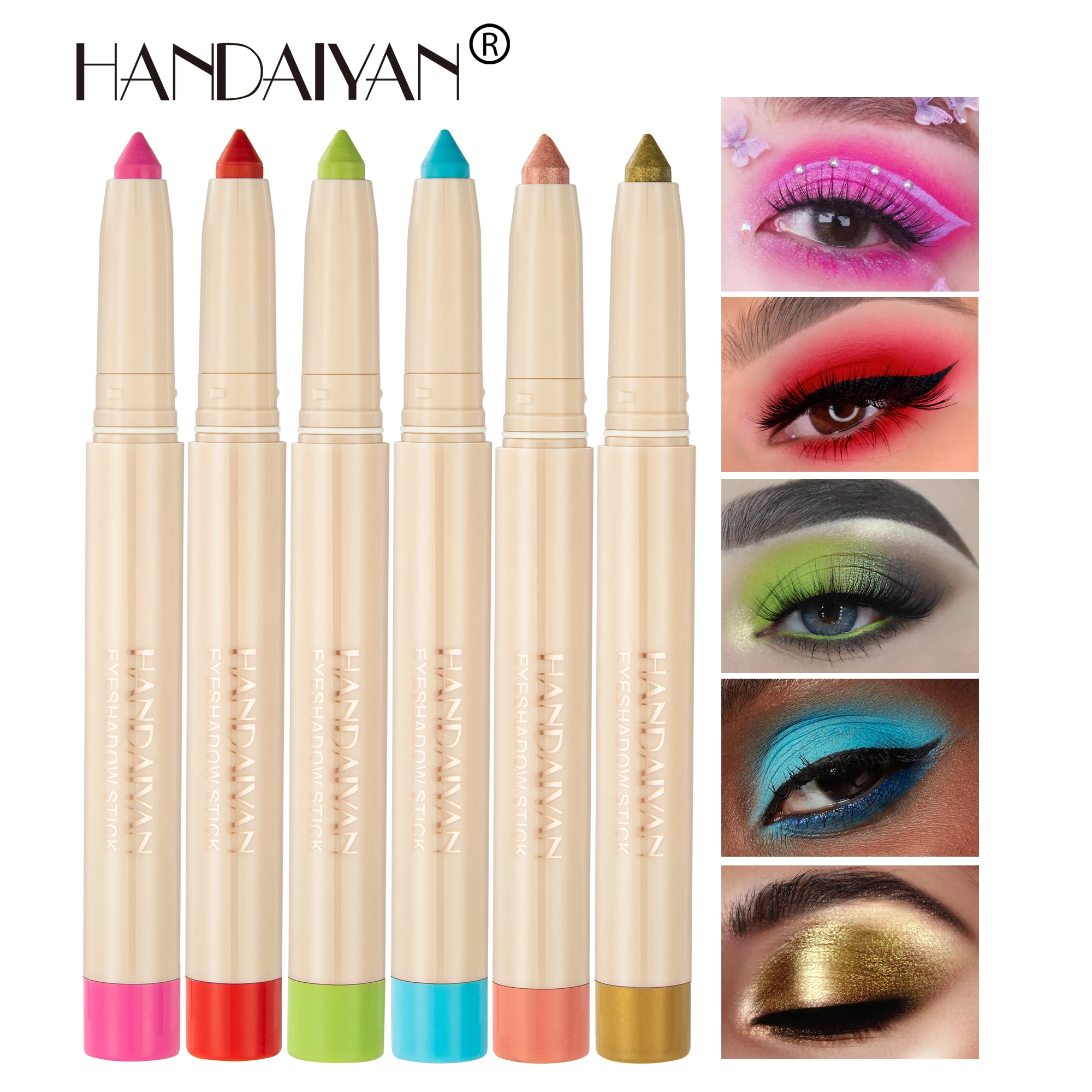 Eyeshadow Stick Eyeshadow Pen Matte Eyeshadow HANDAIYAN Matte Shimmer Eyeshadow Sticks Built-in Sharpener Waterproof Pearl Bronze Stone Putty Smoky Amethyst Eye Shadow Pens