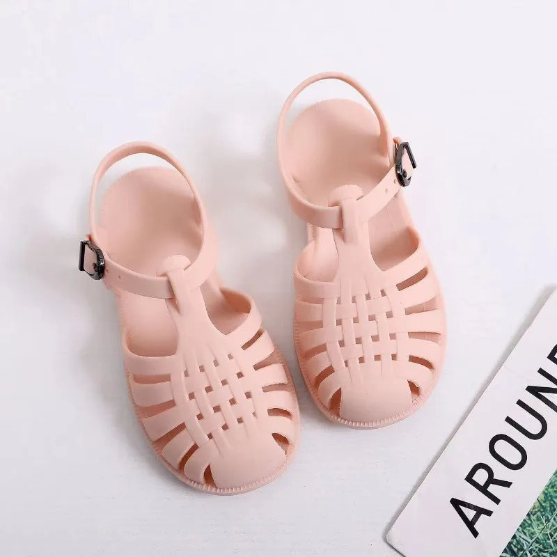 Child Beach Shoes for Sea Summer Girls Gladiator Sandals Baby Soft Non-slip Princess Jelly Shoes Boy Roman Flip-flops 6