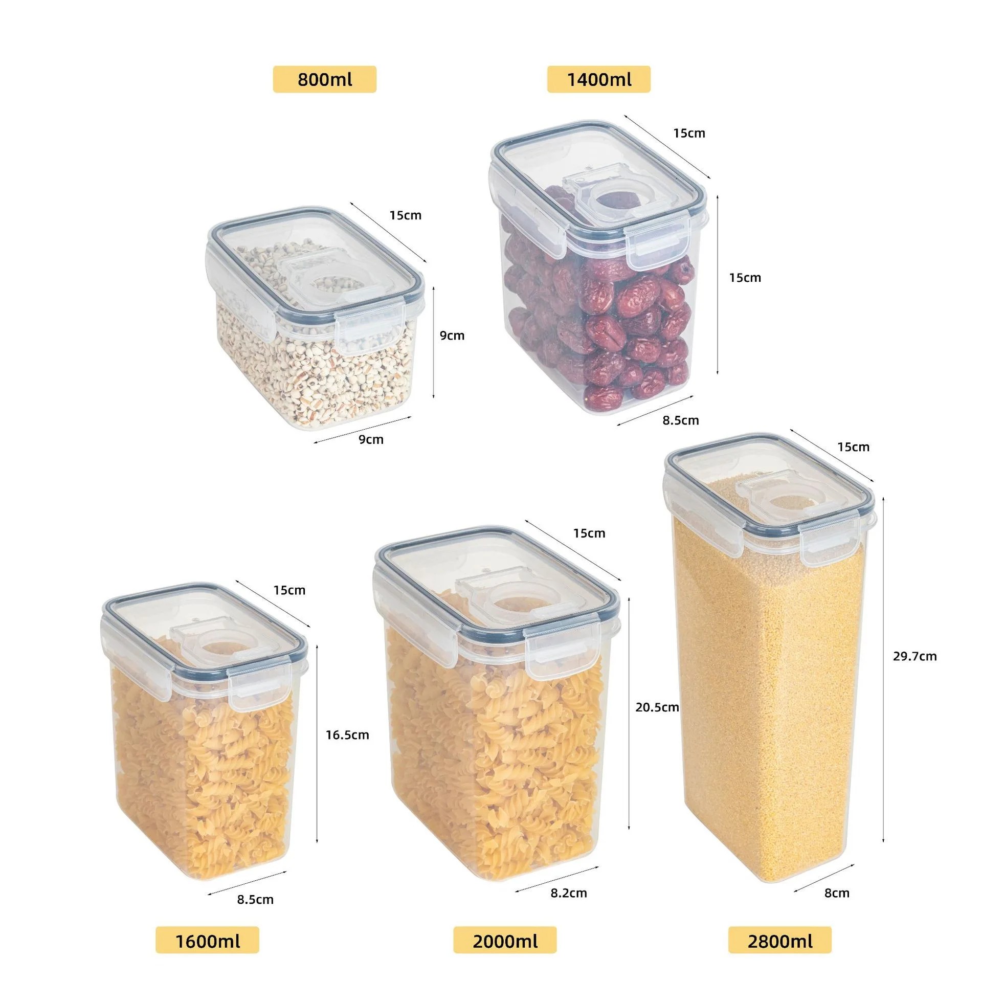 Airtight Food Storage Containers With Lid Pantry Organizer Cereal Dispenser Cereal Containers Food Storage Box Kitchen Organizer 6