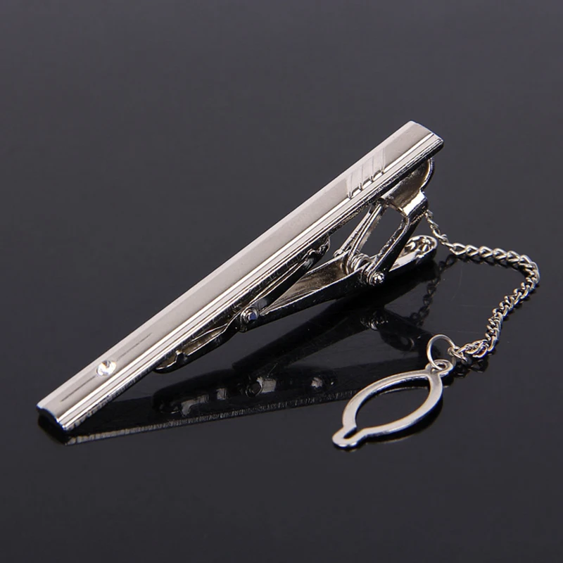 Men's Metal Necktie Bar Crystal Formal Dress Shirt Wedding Ceremony Gold Tie Clip Party Gifts Fashion Tie Clips tie clip