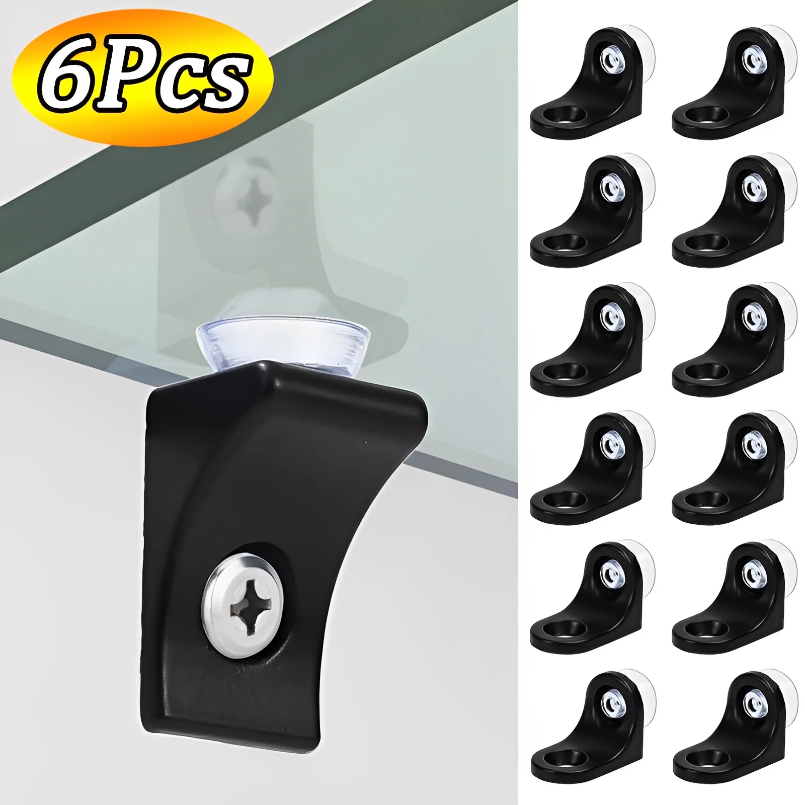 10 Staffe Per Mensole In Vetro - Lega Di Zinco Con Ventosa, Per Cucina E Armadi - Foto 10