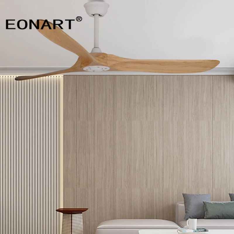 60 Inch Modern Solid wood DC Ceiling Fan Without Light Remote Control Wooden Ceiling Fans For Home 110V 220V Ventilador De Techo