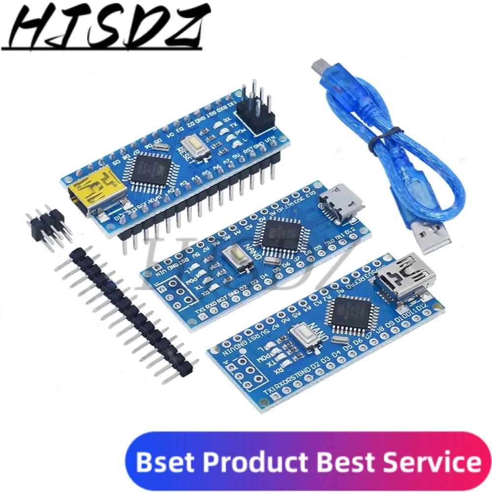 1 Pz Promozione Per Arduino Nano 3.0 Atmega328 Controller Scheda Compatibile Modulo Wavgat Scheda Di Sviluppo Pcb Senza Usb V3.0