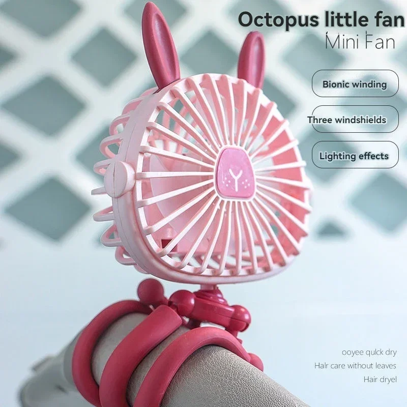 USB Rechargeable Octopus Electric Fan Stroller Fan Crib Portable Silent Small FanMulti Functional Handheld Mini Octopus Fan USB Rechargeable Octopus Electric Fan Stroller Fan Crib Portable Silent Small FanMulti Functional Handheld Mini Octopus Fan