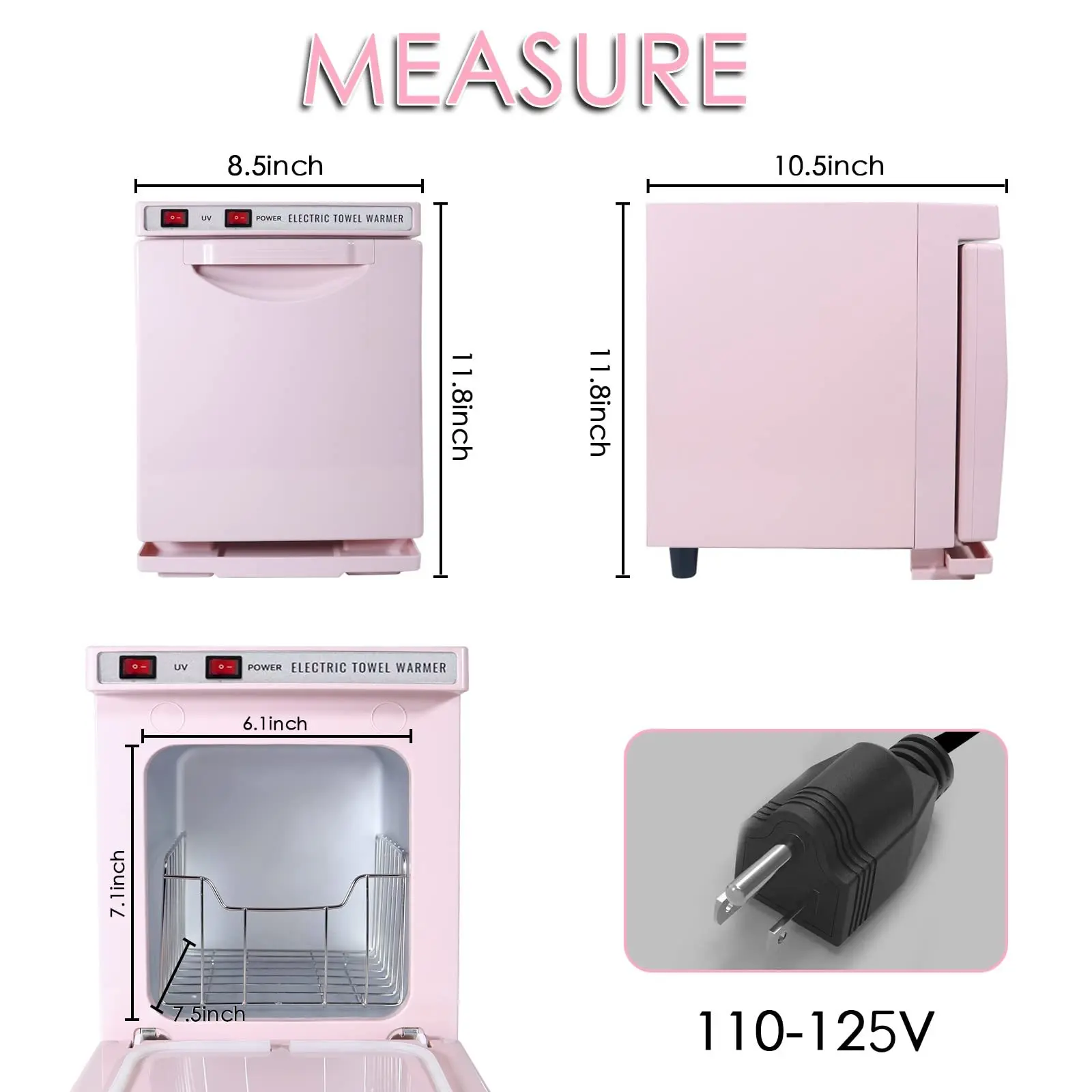 2-in-1 핫타월 히터 5L 미니 UV 살균 캐비닛 스파 살롱 페이셜 네일 살균 캐비닛 타월 히터
